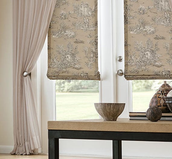 Custom Made Roman Shades And Draperies Pinch Pleated Etsy