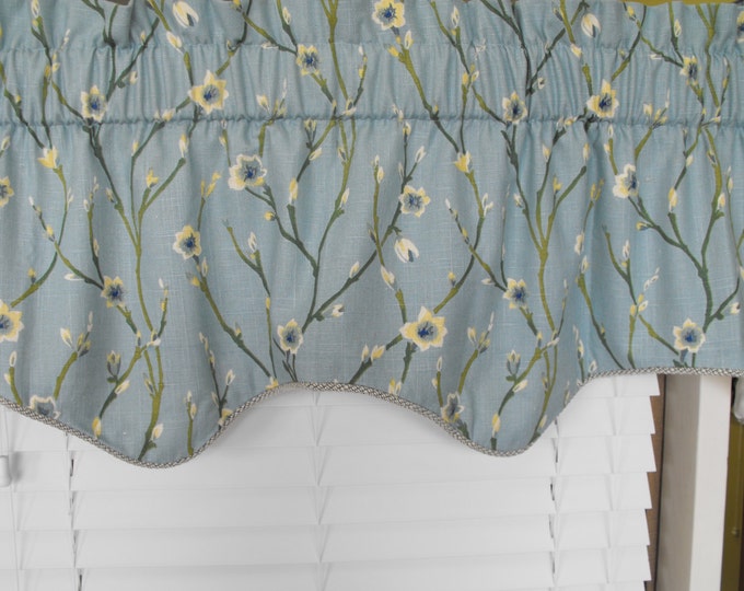Robin Egg Blue Lined Linen Window Valance Closeout Clearance Etsy