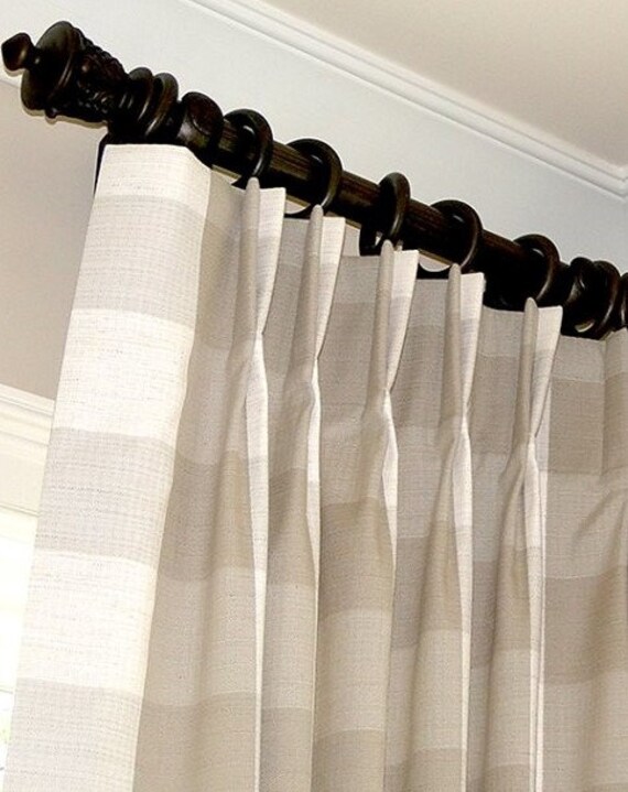 Pleated Curtains Gray Or Beige Pinch Pleated Curtains Custom Etsy