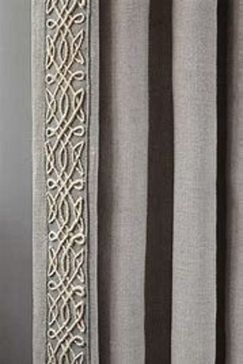By the yard decorative wide drapery trim Gray Trim tape Etsy
