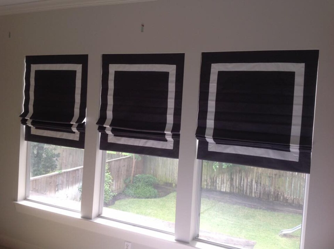 Roman shades with trim Tape trim Greek key trim Flat tape Etsy