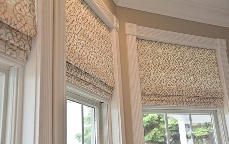 Custom Made Roman Shades And Draperies Pinch Pleated Etsy