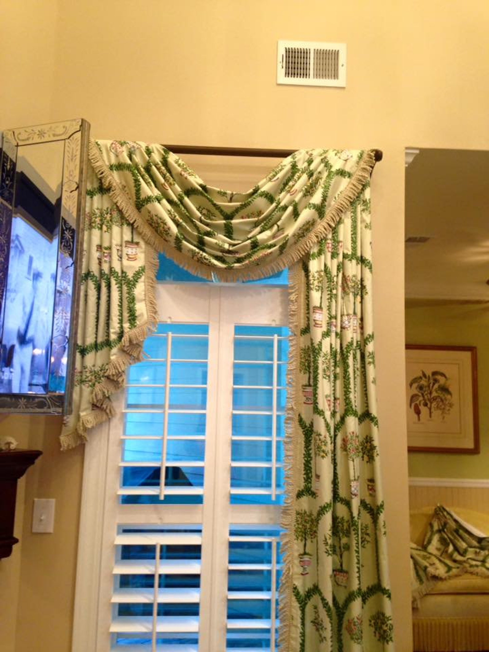 Pole Swags Jabots Custom Curtains Custom Made Window Etsy