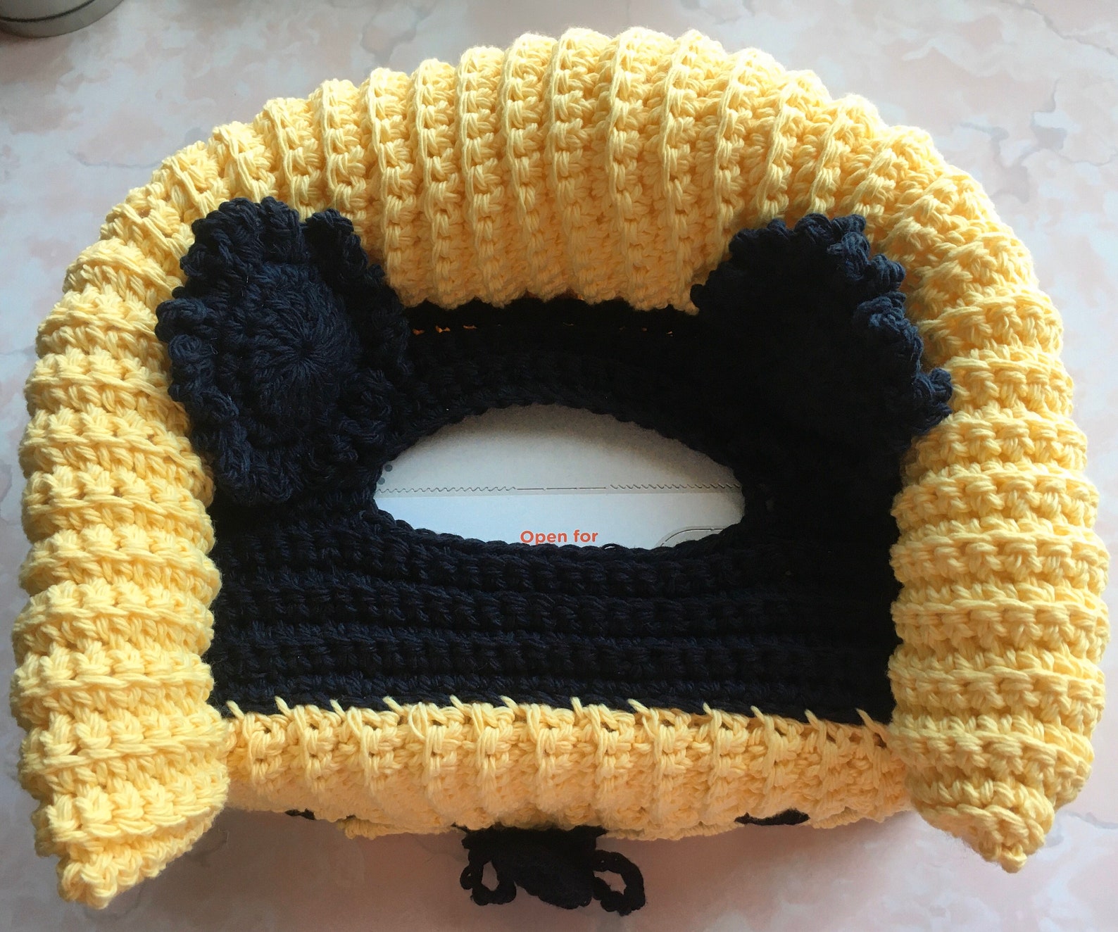 Sofa Style Tissue Box Cover Handmade Crochet in Yellow and Etsy