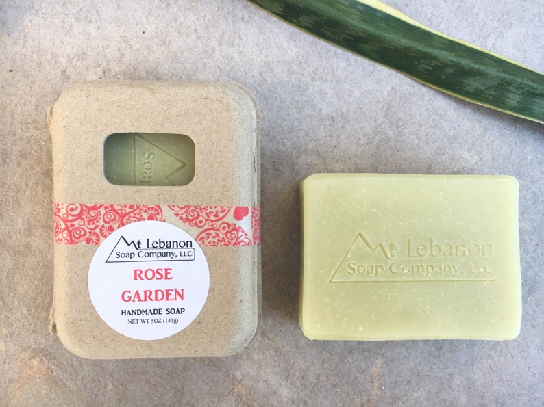 Rose Garden Soap Valentines Day Gift Cold Process Soap Bar Soap Rose Soap Vegan Soap Artisan Soap Handmade Soap image 1