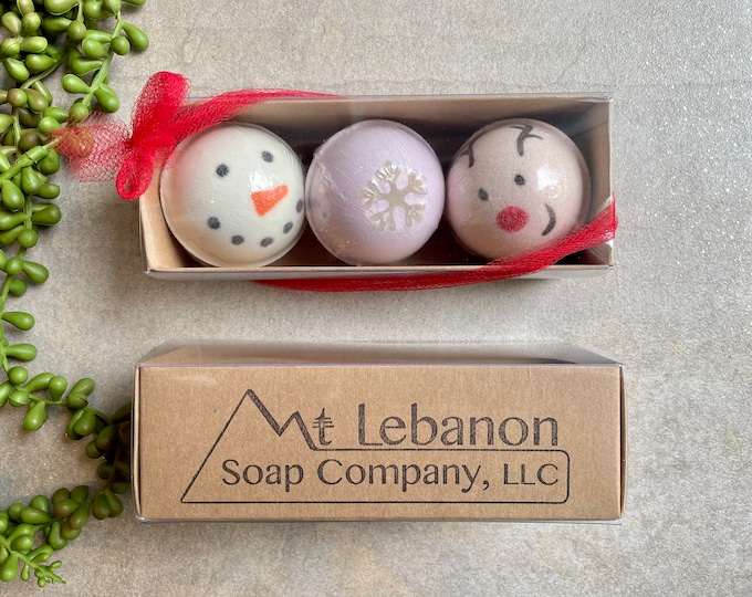 Christmas Bath Bomb Set, Holiday Bath Bombs, Kid Stocking Stuffers Etsy