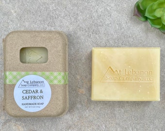 Cedar and Saffron Soap - Earthy Bar Soap - Handmade Soap - Plastic Free