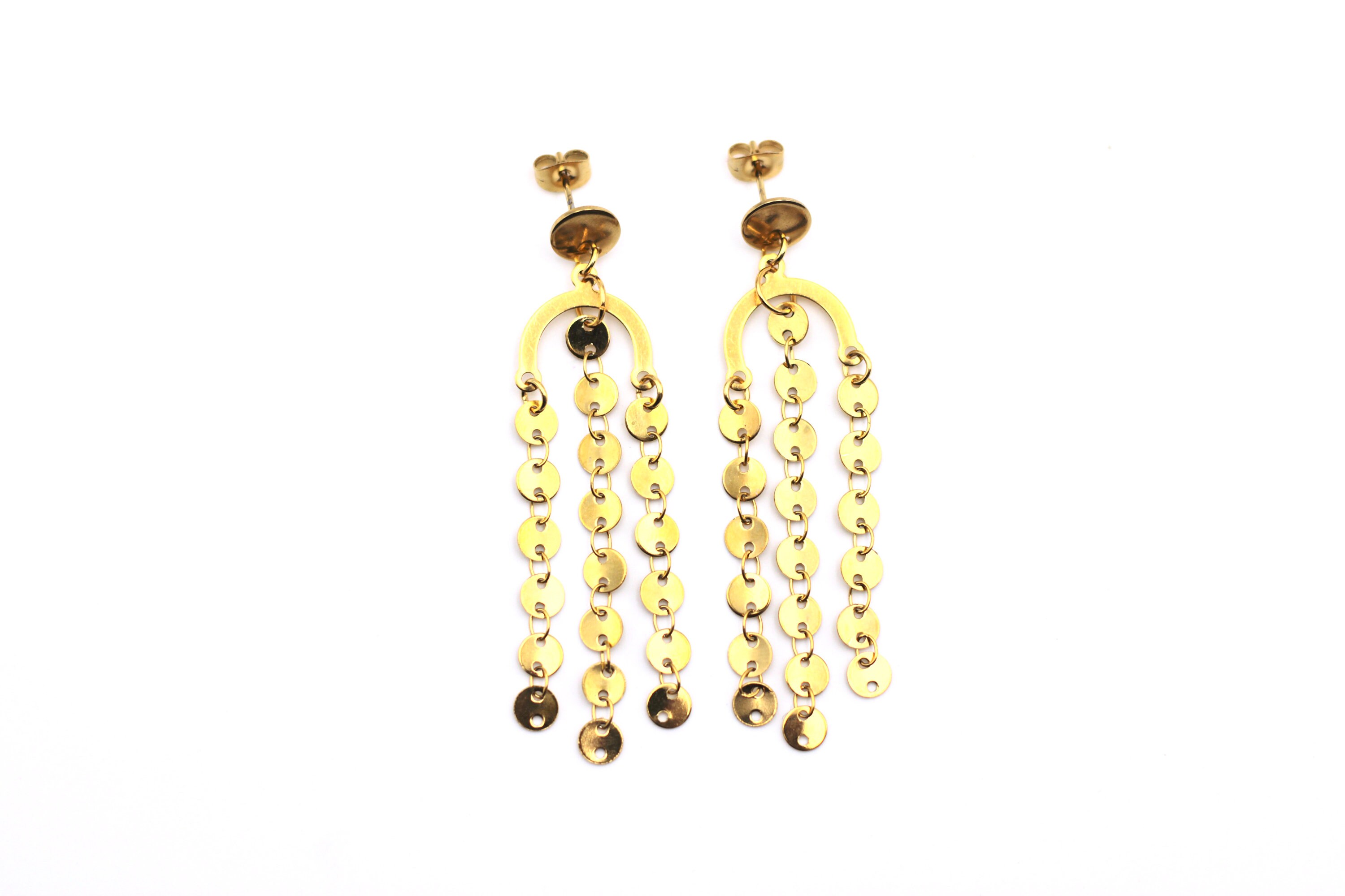 Gold Chain Earrings Gold Chain Dangle Earrings Simple Etsy UK