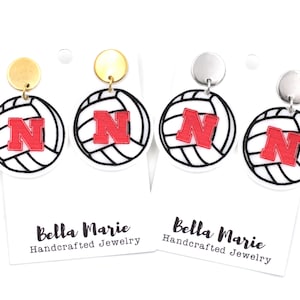 Huskers Volleyball Earrings