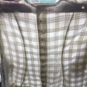 Antique Windowpane Dimity Child&#39;s Dress, Mid to Late 1800s // hand made &gt; princess seams, wide hem, ruffles, pearl buttons