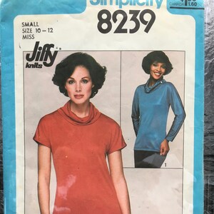 Mönster med stickad Jiffy®-tröja från 1970-talet // Simplicity 8239 Storlek 10-12