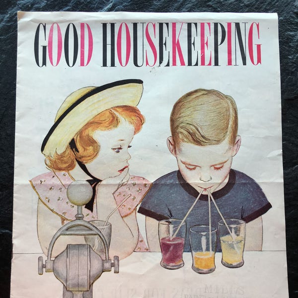 Vintage 1950 Good Housekeeping Come ridecorare con slip covers Libretto illustrato / Al Parker, Charles Hellemann > tappezzeria soda jerk