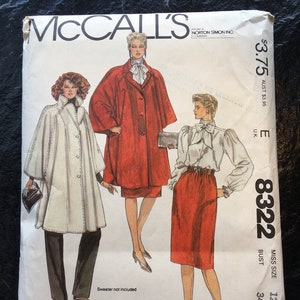 May include: A vintage McCall's sewing pattern for a Halston design. The pattern is for a women's dress and includes three different styles. The pattern number is 8322 and the size is 12. The price is $3.75.
