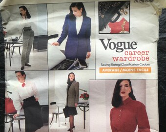 Vintage Vogue's Misses' / Petite Jacket, Dress, Top, Skirt & Pants Pattern // Career Wardrobe 2106, size 12, oversized/large envelope