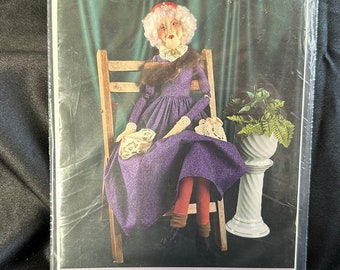 36" Lady in Lavender Doll Pattern // Indygo Junction Designs #IJ308 > Unused > bendable stuffed fancy little old lady