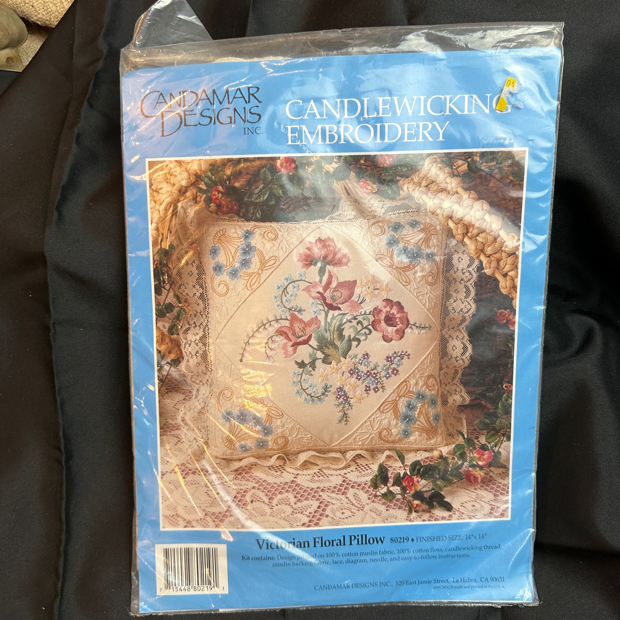 Kit De Coussin Vintage Candamar Designs - Broderie Crewel PENSÉE Dentelle 14x14