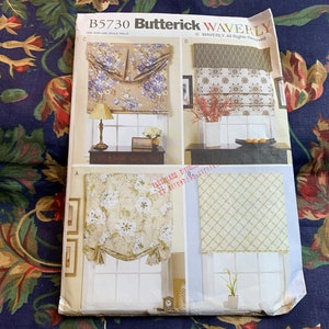 Waverly Window Shade and Valance Pattern // Butterick 5730 &gt; 36&quot;, 42&quot;, 48&quot; windows, by 60&quot; &gt; decorator fabrics &gt; Unused