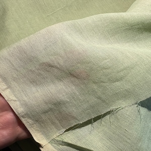 Vintage Solid Celery Green Semi-Sheer Cotton Fabric // 90x45&quot; (2 available) &gt; Unused deadstock &gt; thin, gauzy, lightweight, pastel mint