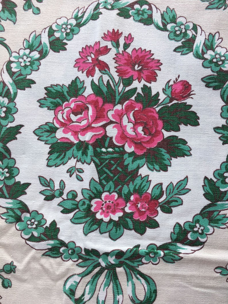 Vintage Bird /& Floral Cotton Decorator Fabric Curtain Panel 78x23.25 Select Vats Glaze-rite