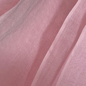 Vintage Solid Ballerina Pink Cotton Organdy Fabric // 4 yards x 36" > Unused > sheer petal pink