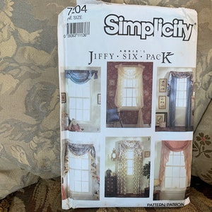 Window Treatments- Abbie&#39;s Jiffy Six Pack Pattern // Simplicity 7204 &gt; valance, ruffle, swag, poof, drapes, curtains