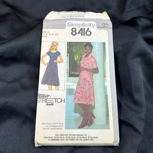 Vintage 1970s Misses&#39; Pullover Dress & Unlined Jacket Pattern // Simplicity 8416 &gt; Sz 16-18-20 &gt; Unused &gt; A Time-Saver Stretch-Knit Pattern