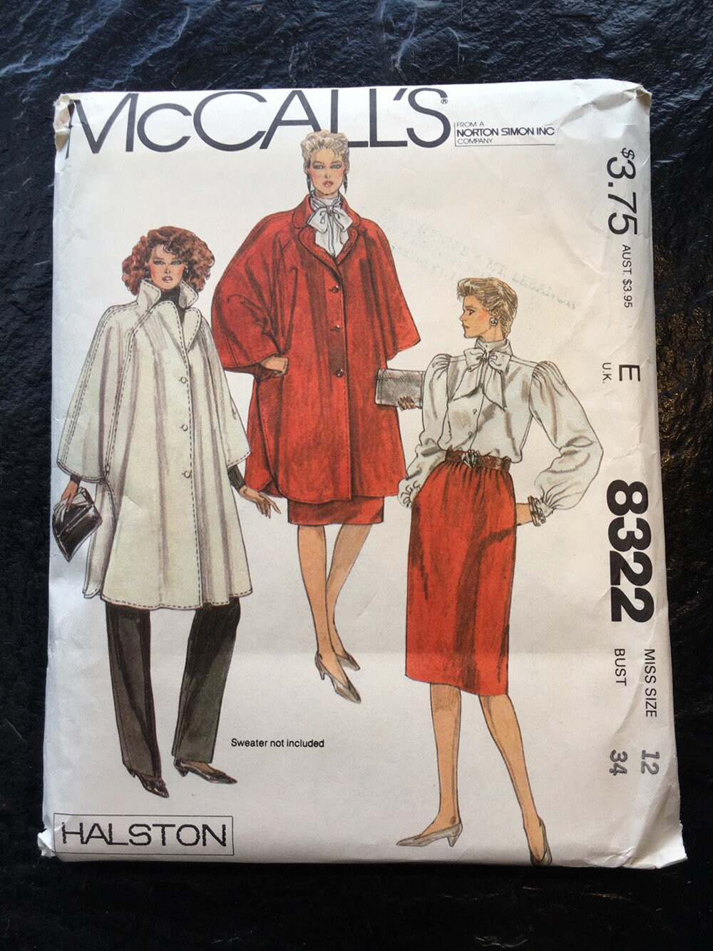Vintage 1980s Misses' Poncho, Blouse, Skirt & Pants Pattern Vintage 1980s Misses' Poncho, Blouse, Skirt & Pants Pattern