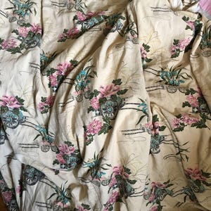 Vintage 1940s Barkcloth Fabric Curtain, Drape // 82x89 With a 162 Hem ...