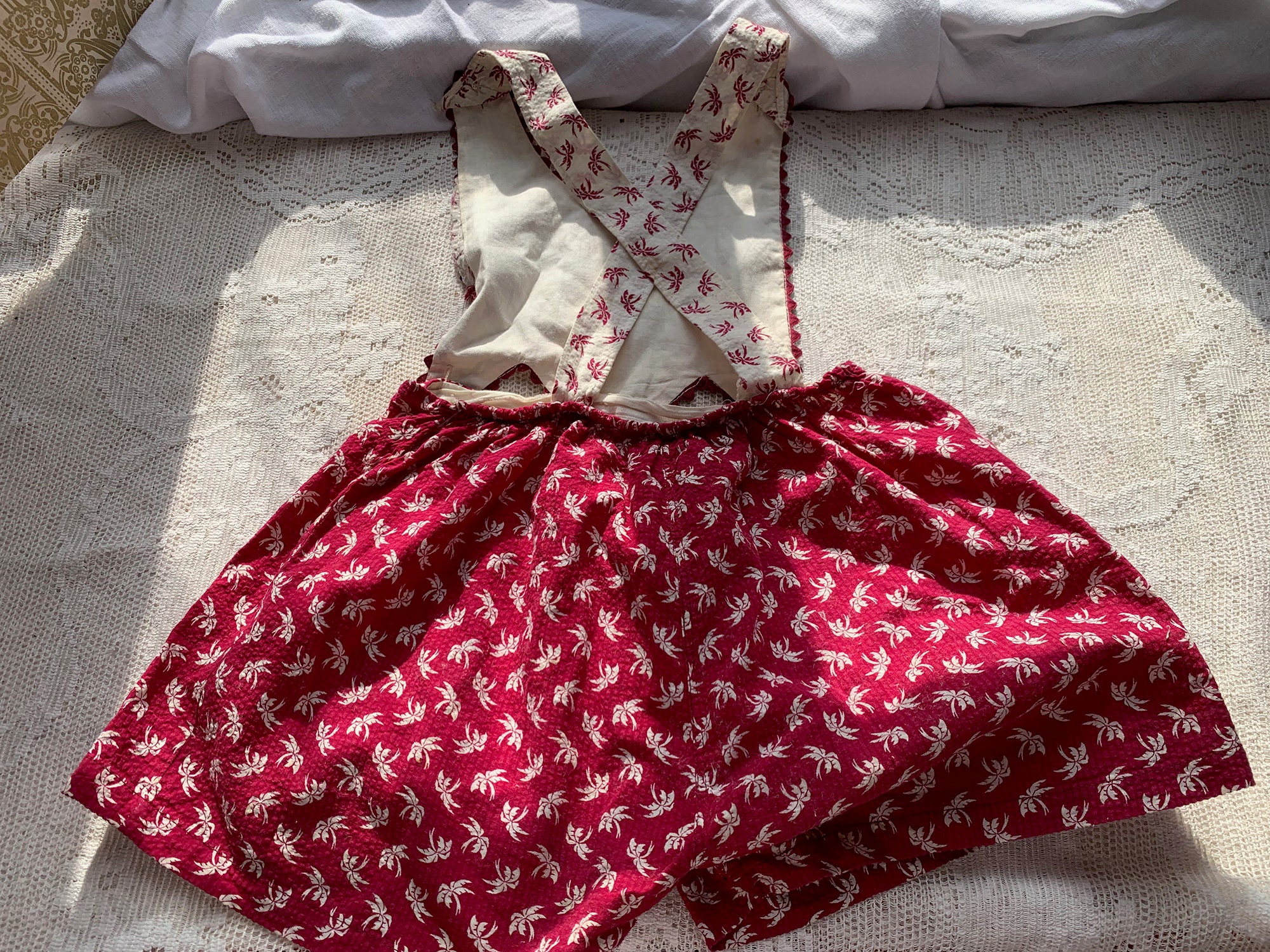 訳あり】caramel peach small floral pinafore CARAMEL Goose Pinfore peach small floral