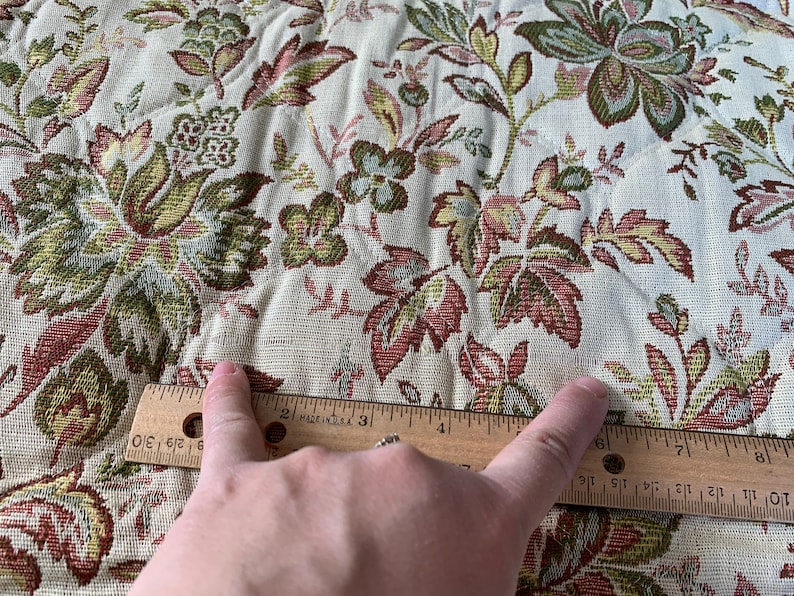 Vintage Quilted Jacquard Upholstery Fabric // 39x46 Etsy