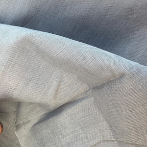 Vintage Solid Pale Grey Cotton Fabric / 95x42" (2 avail) > unused deadstock > thin quilting, dress weight, pale slate blue, hint of lavender