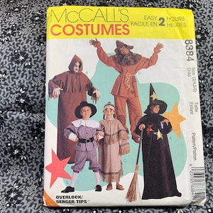 Children's Costumes Pattern // McCall's 8384 > Child Size 2-4-5-6 > Witch, Scarecrow, Indians, Pilgrims, Ghoul