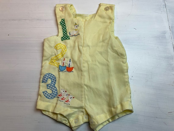 Vintage Toddler Bib Short Overalls // 16" tall > … - image 1