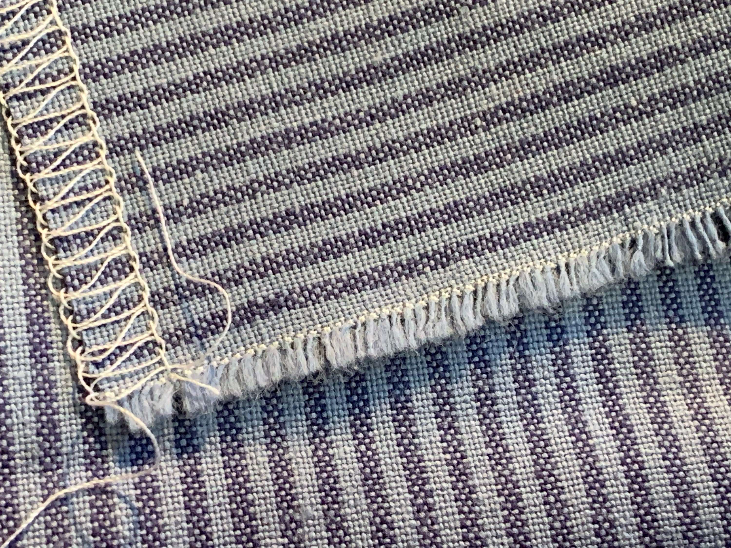 Denim Ticking Stripe Fabric Sample // 14x20 cadet | Etsy