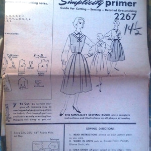 Vintage jaren 50-jurkpatroon // Simplicity Primer 2267 > halve maat 14 1/2 > ongebruikt > weskit rok, blouse, trui