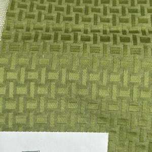 Green Basketweave Pattern Cotton Fabric Sample // 25x28&quot; unused deadstock remnant + swatches &gt; jacquard weave lime, sage, bright olive green