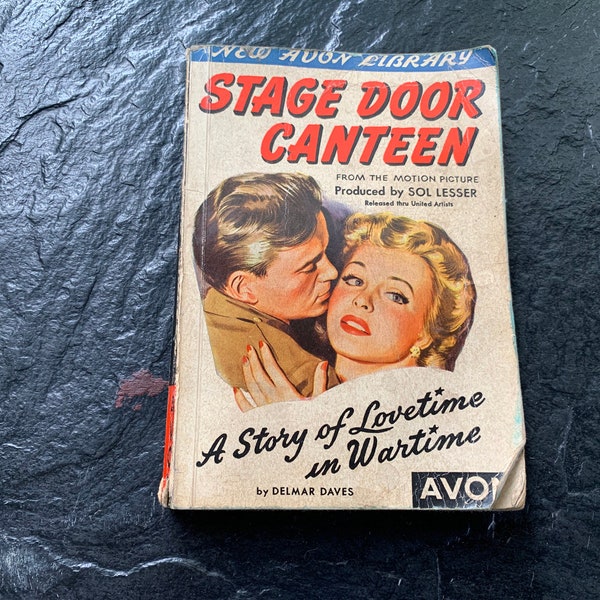 Vintage 'Stage Door Canteen' Book by Delmar Daves // WWII > 1943 Avon movie novel > star Cheryl Walker > 'A Story of Lovetime in Wartime'