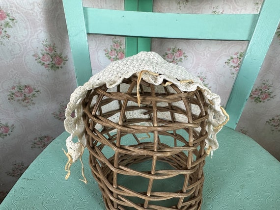 Antique Vintage Off-White Crocheted Baby Bonnet, … - image 4