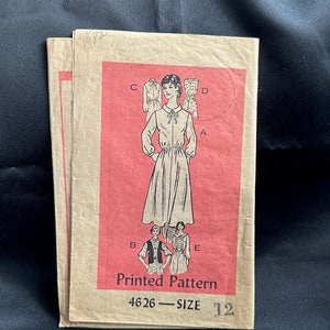 1980s Prairie Dress & Vest Pattern // Anne Adams Mail Order 4626 &gt; Sz 12 &gt; full sleeves, ruffles, tucks, gathered
