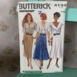 1980s Misses&#39; Skirt Pattern // Butterick 4134 &gt; size 6-8-10 &gt; fitted, straight or flared, back zipper, back vents