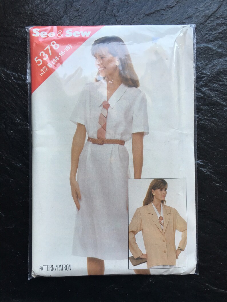 Vintage 1980s Jacket and Dress Pattern // Butterick See & Sew 5378 ...
