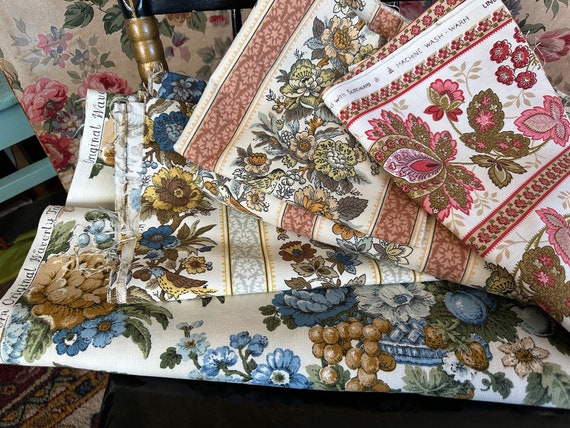Vintage Waverly 'hillsborough' Fruit & Floral Fabric // 140x48.5