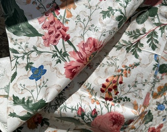 1990s Large Floral Print Polished Cotton Chintz Fabric // BTY