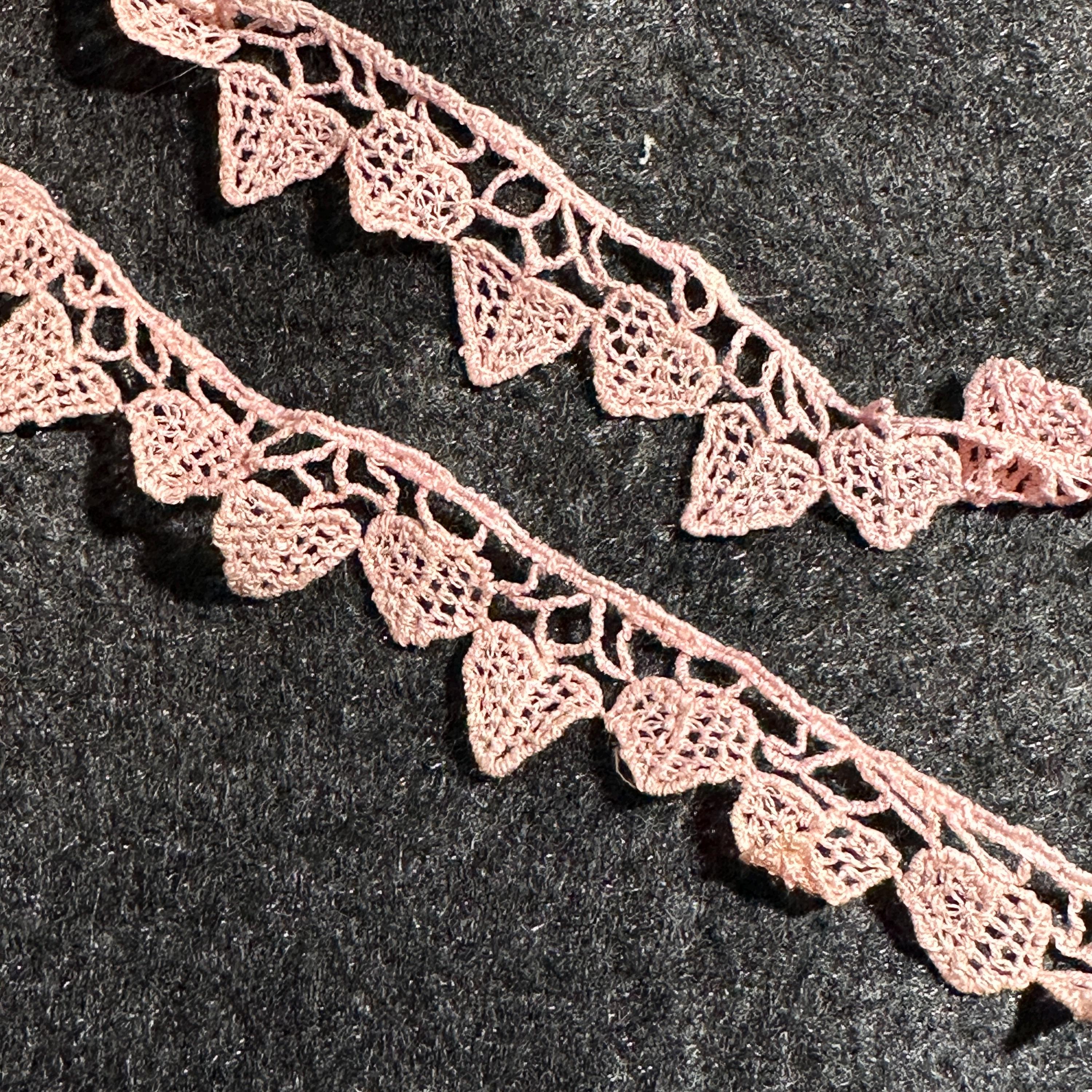 Bordure en dentelle vintage Ballerina Pink Hearts // 33,5 x 0,75