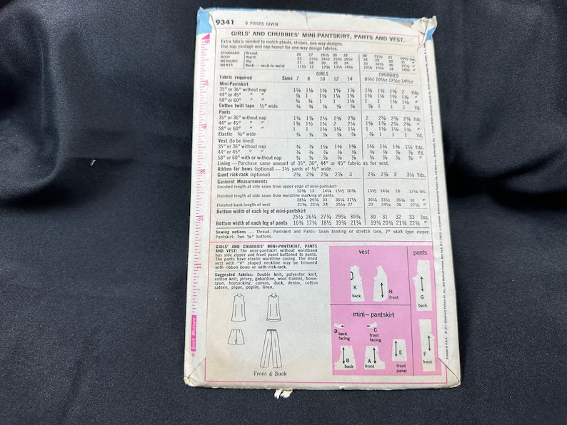 Patron De Couture Vintage Simplicity 8694 Années 70 - Taille 14, Pantalon-jupe, Blouse, Gilet