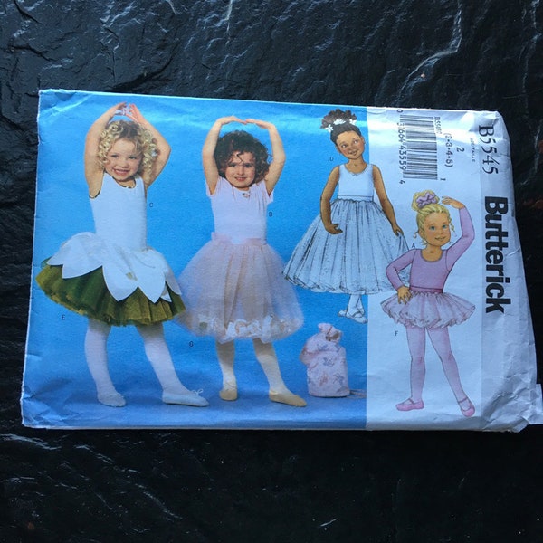 Children's Leotard, Skirt, Bag & Ponytail Holder Pattern / Butterick 5545 > Sz 2-3-4-5 > Unused > ballerina tutu, flower fairy, ballet dance