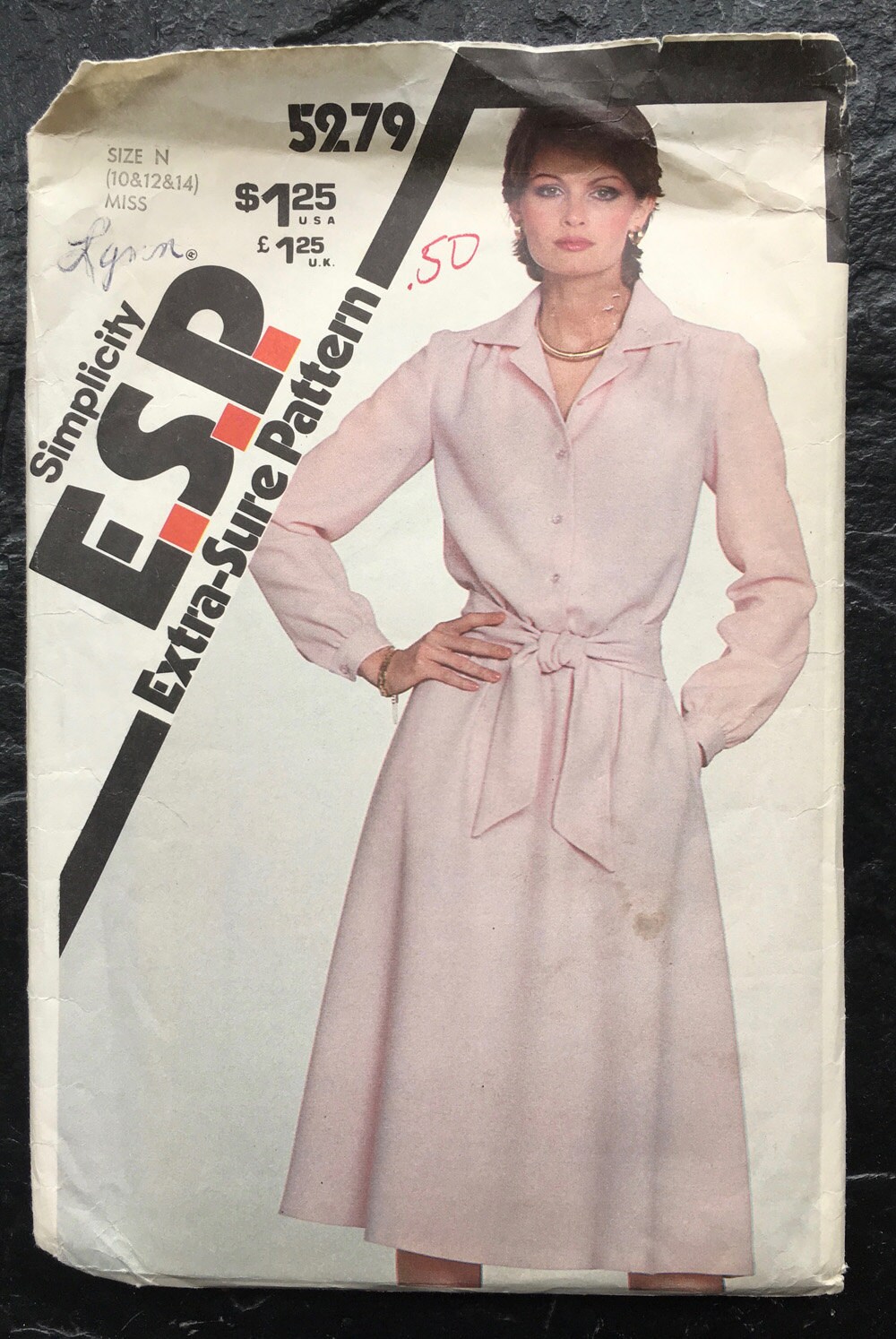 Vintage 1980s Pullover Shirtdress and Sash Pattern