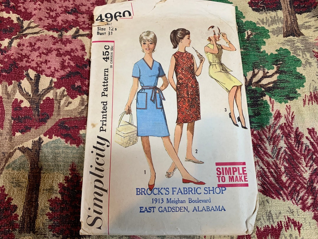ワンピース Vintage basic dress PDF - Vintage 1960s Pattern – One-piece A-line Dress - Bust