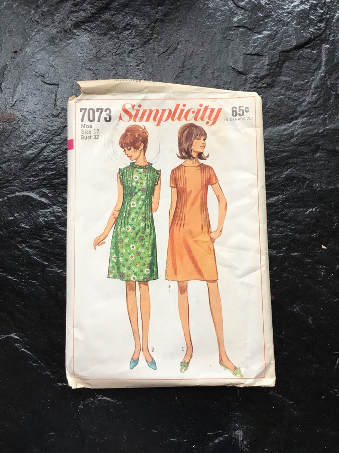 Vintage 1960s One-piece Dress Pattern // Simplicity 7073 > Size 12 ...