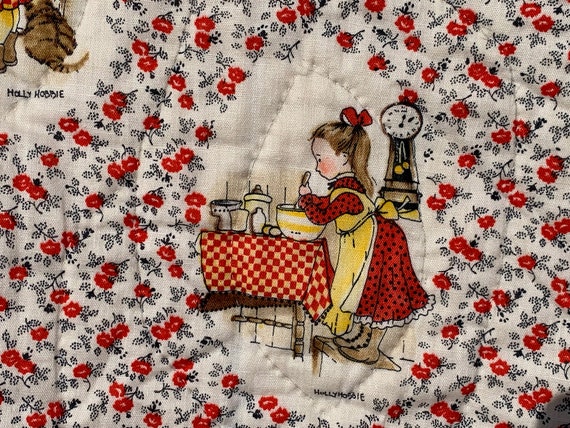 Vintage Holly Hobbie Child's Quilt // 39x45